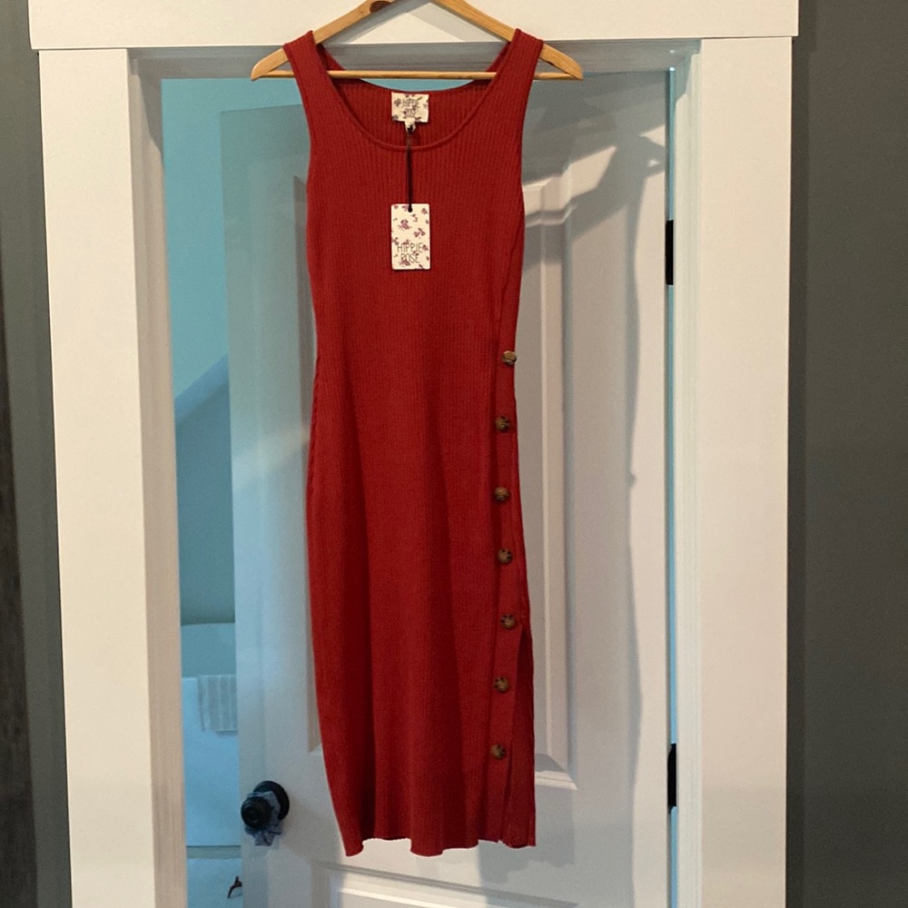 NWT Hippie Rose Rust Red Sweater Dress - Perfect for Fall 🍂🍁